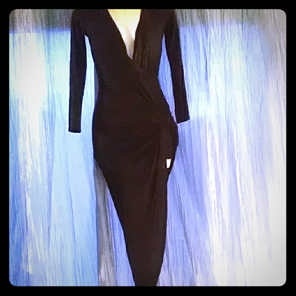 Deep Vneck Black Poetry n.y Dress